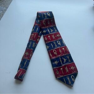 Alynn Stylish Red and Blue Men's Tie with Nautical Design